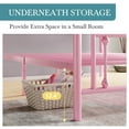 thumbnail image 5 of Einfach Twin Size Heavy Metal Bed with Vintage Headboard Pattern, Pink, 5 of 7