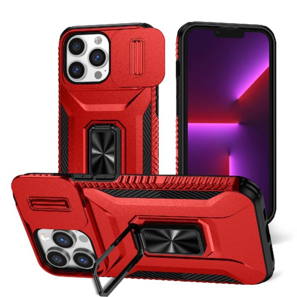 Funda para GANGXUN iPhone 13 Pro Max - Soporte metálico, Función magnética, Rojo