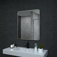 thumbnail image 2 of Wall Mirror 30" x 36" Rectangular Rounded Corner Mirror Aluminum Framed Vanity Mirror for Make up, 2 of 13