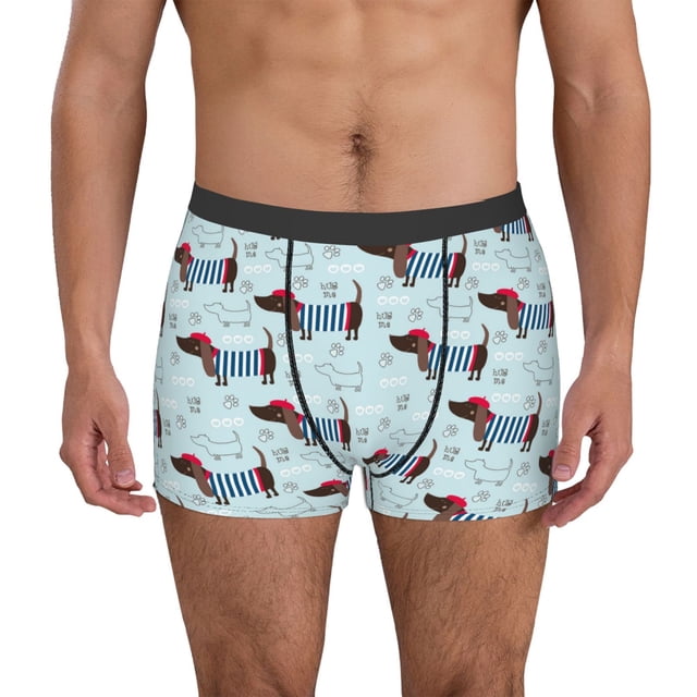 Fotbe Dachshund Dog Puppy Calzoncillos Tipo Boxer con Bolsa de Soporte Total para Hombre, X-Temp Fresco, Transpirable y de Secado Rápido-XX-Large
