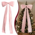thumbnail image 4 of 6 Ft Giant Pink Velvet Christmas Bow – Tree Topper, Door, Wall, Window & Mantel Holiday Decoration for Indoor Home, Party, Valentine’s & Xmas Décor, Soft Plush Reusable Bow, 4 of 5