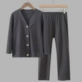 thumbnail image 2 of Miluxas Kids Cotton Clothes Set,Button Down Top and Pants Long Sleeve Soft Comfortable Cloth Sets Gray 7 Years, 2 of 6