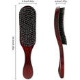 thumbnail image 5 of Cepillo de pelo de cerdas de jabalí, cepillo de ondas curvas, cepillo de pelo de paleta suave para mujeres, cepillo de pelo de ondas naturales (marrón), 5 of 5