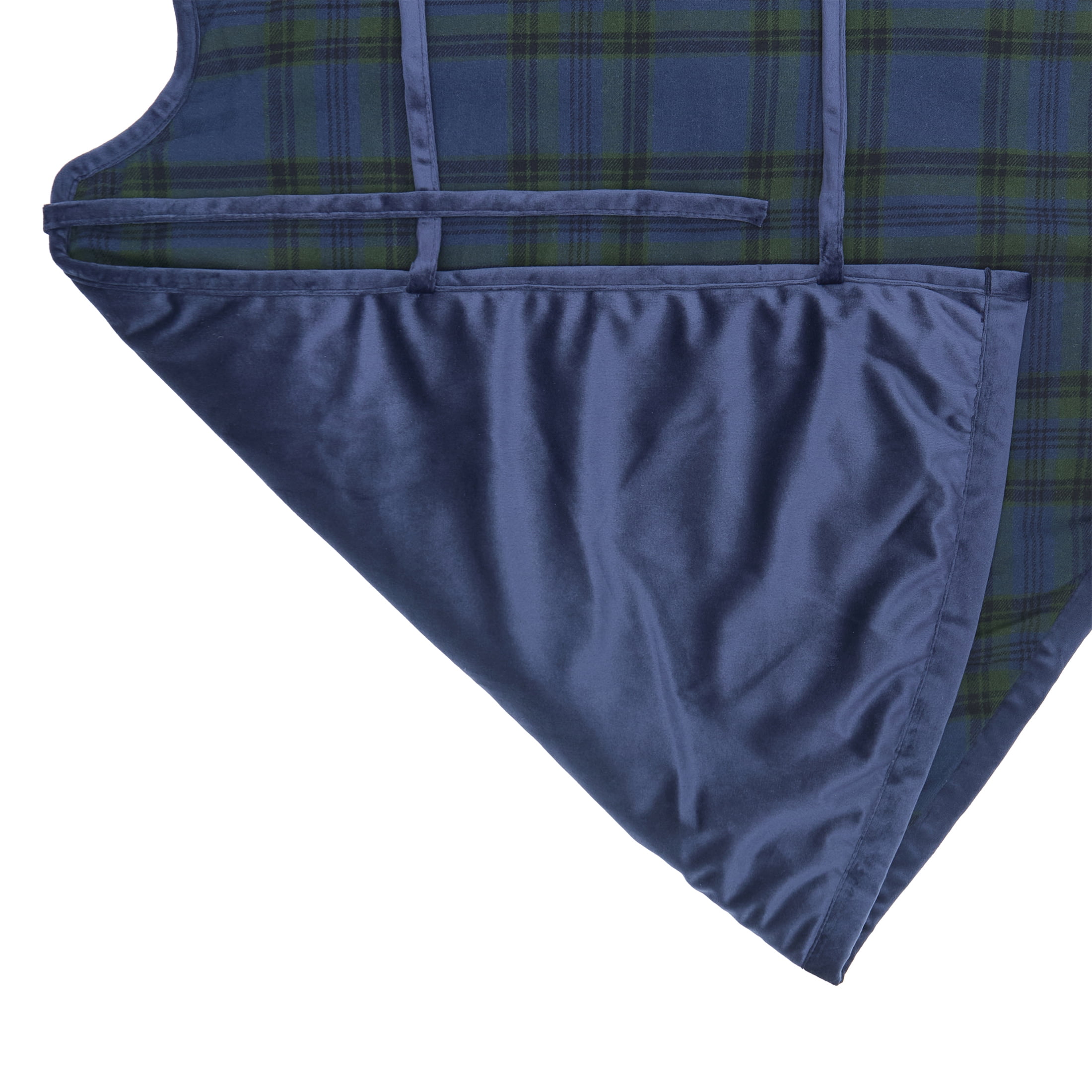 My Texas House Angie Plaid Christmas Tree Skirt, Blue, 60"