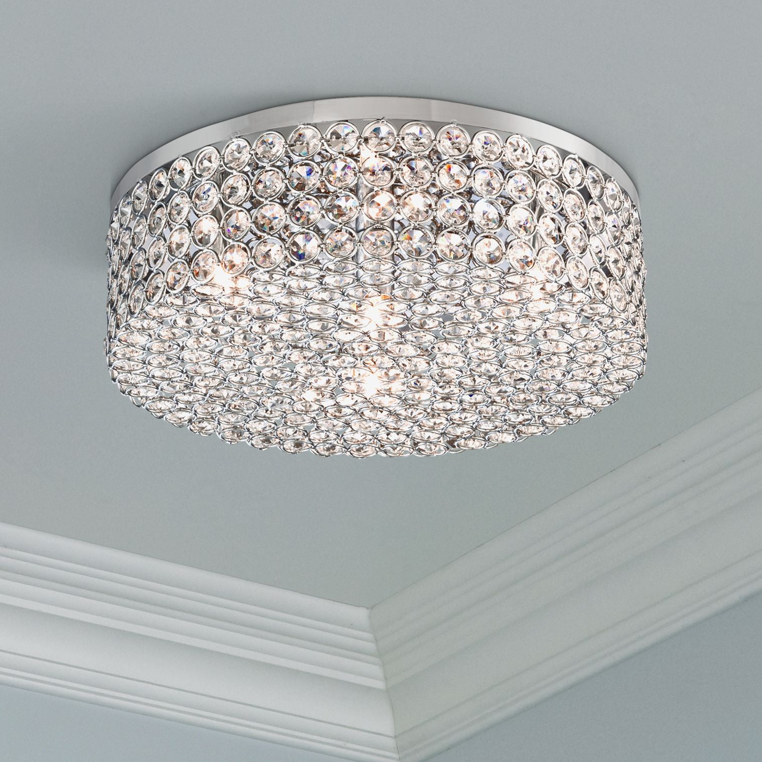 Vienna Full Spectrum Velie 12" Wide Round Crystal Ceiling Light