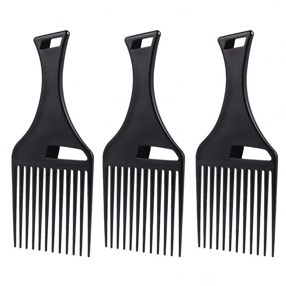 ACDANC 3pcs Smooth Hair Pick Comb Wide Hair Pick Comb Afro Hair Comb Barber Comb