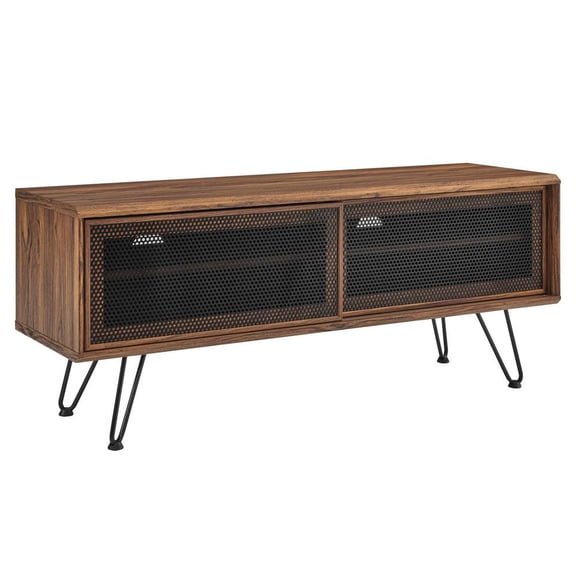 Modway Nomad Modern Wood Grain Laminate TV Stand for TVs up to 52" in Walnut