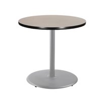 Hampden Furnishings Bennet Collection Steel Frame 36" Round Top, Round Base, 36" Height, Cafe Table Grey Frame/Grey Nebula Top