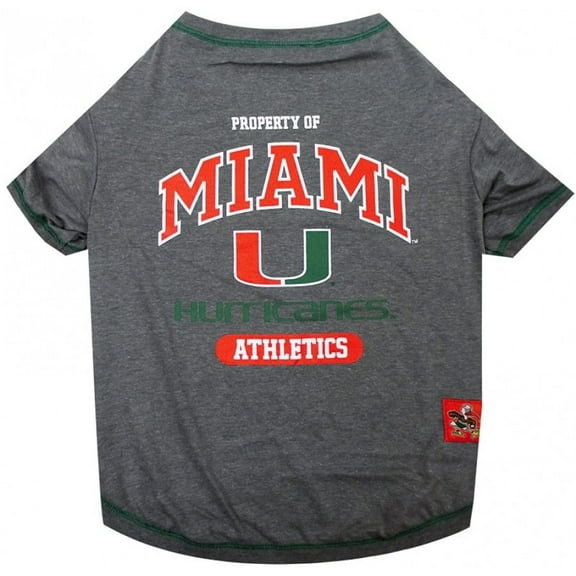 Pets First Collegiate Miami Hurricanes University Pet Dog T-Shirt in 5 Sizes - Medium