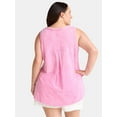 thumbnail image 3 of Terra & Sky Women's Plus Slub Cotton Swing Tank Top, Sizes 0X-5X, 3 of 5