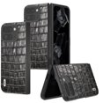 thumbnail image 2 of for Google Pixel 9 Pro Fold Case, Premium PU Leather Crocodile print Hard PC Phone Cover Retro Design Shockproof Scratch Resistant Rugged case for Google Pixel 9 Pro Fold,Black, 2 of 5