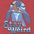 thumbnail image 2 of Men's Lilo & Stitch Stay Weird Nose Picker  Graphic Tee Red Heather Medium, 2 of 5