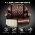 thumbnail image 6 of Qusaphy 800LBS Big and Tall Executive Office Chair, PU Leather Ergonomic Desk Chair with Adjustable Backrest and Thick Padded Cushion, Heavy Duty Chair for Home or Office Brown, 6 of 9