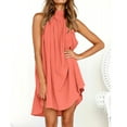 thumbnail image 5 of Womens Wedding Guest Dresses Summer Sleeveless Holiday Irregular Beach Party Dress Pink L, 5 of 8