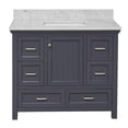 thumbnail image 4 of Paige 42" Bathroom Vanity with Marine Gray Cabinet and Carrara Marble Top, 4 of 6
