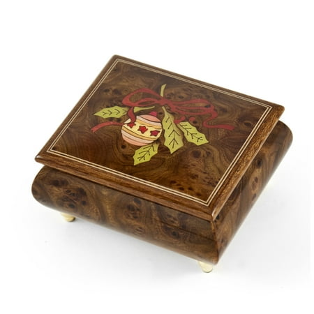 Handcrafted 18 Note Sorrento Music Box with Christmas Theme Wood Inlay of a Christmas Ornament - Away in a (Best Way To Keep Bats Away)