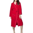 thumbnail image 2 of ITSAME Womens Robes, Keep Warm Long Sleeve Solid Color Bathrobes Homewear With Belt Red S, 2 of 8