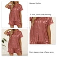 thumbnail image 3 of Conjuntos De Ropa De Dormir Para Mujer, Ropa De Dormir De Color Puro, Cintura Elástica, Bolsillo Con Cierre De Botón Para Dama Para La Noche, 3 of 4