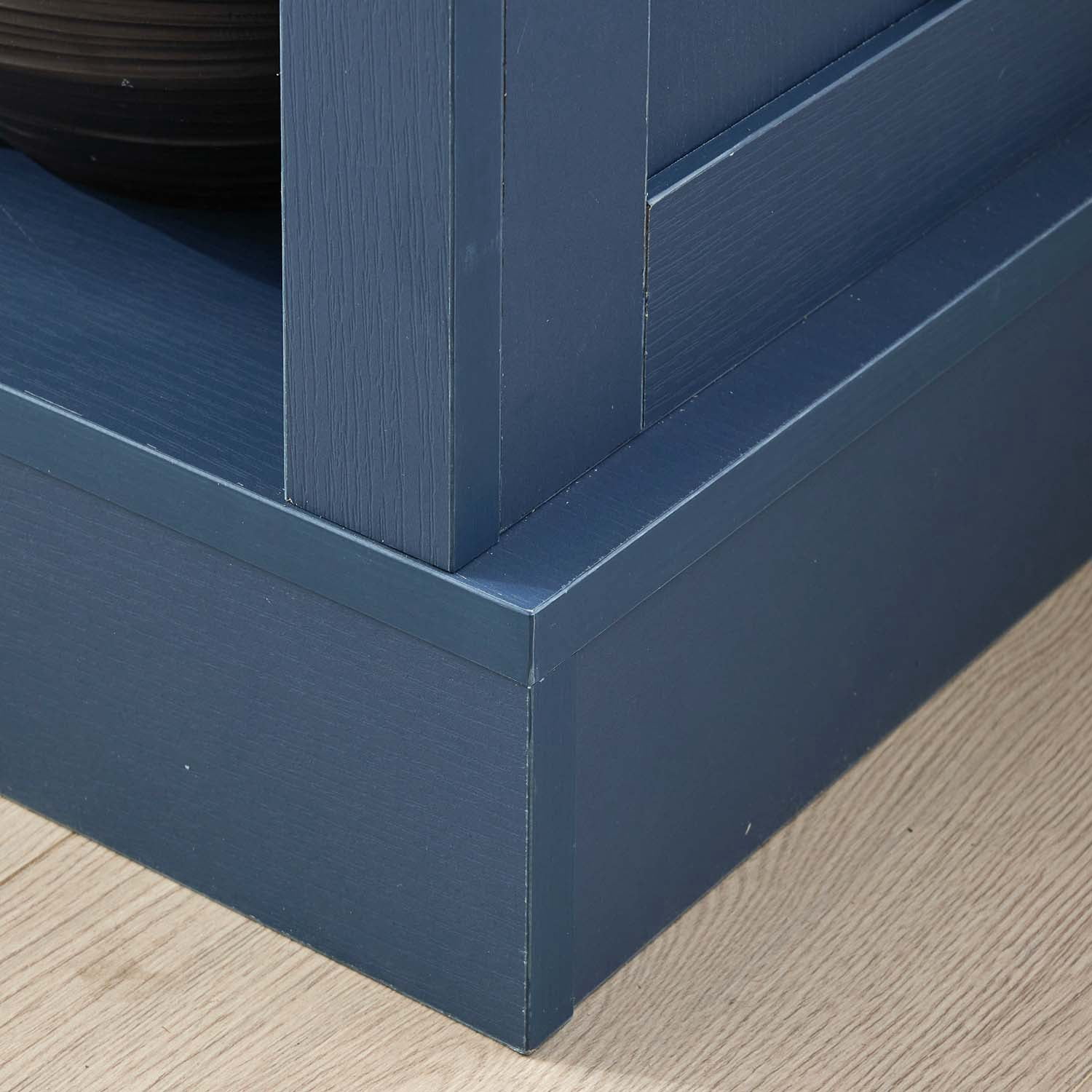 8-Cube LED Bookshelf - Mid-Century Modern Wood Storage Shelf for Bedroom, Living Room & Office, Blue