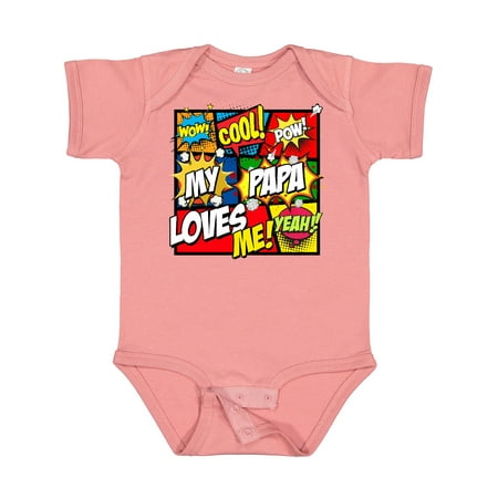 

Inktastic My Papa Loves Me Superhero Gift Baby Boy or Baby Girl Bodysuit