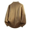 thumbnail image 3 of Men's Sweater Long Sleeve Mock Neck Solid Cable Knitted Soft Pullover Tops Khaki L, 3 of 3