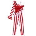 thumbnail image 5 of inhzoy Kids Girls Christmas Performance Outfits Candy Cane Striped Jumpsuit Unitard Red 4, 5 of 7
