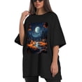 thumbnail image 4 of Plus Size Shirt for Women Black Tops for Women Short Sleeves Shirt for Women Camping Scene In A Forest2 T Shirt Oversized Shirt for Women S, 4 of 5