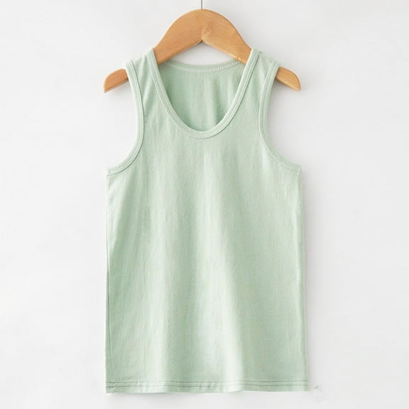Tdoqot Girls Tank Tops- Casual Sleeveless Cotton Soft Kids Summer Shirts Green Size 3 T