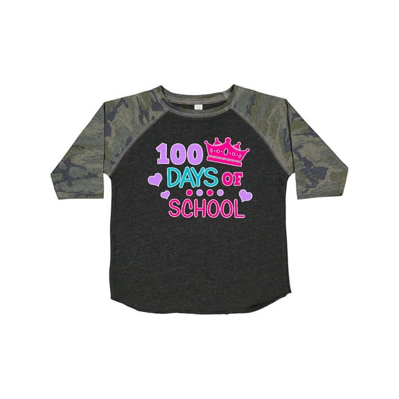 Inktastic 100 Days of School in Pink and Purple with Crown Girls Toddler T-Shirt