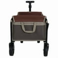 thumbnail image 5 of All-in-One Convertible Folding Camping Wagon Cart: Bench Seat, Storage Compartment & Included Dog Tether, Beige/Brown, 5 of 24