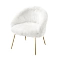 thumbnail image 6 of Denby White Faux Fur Accent Chair - Gold Powder Coated Metal Leg, ,, 6 of 9