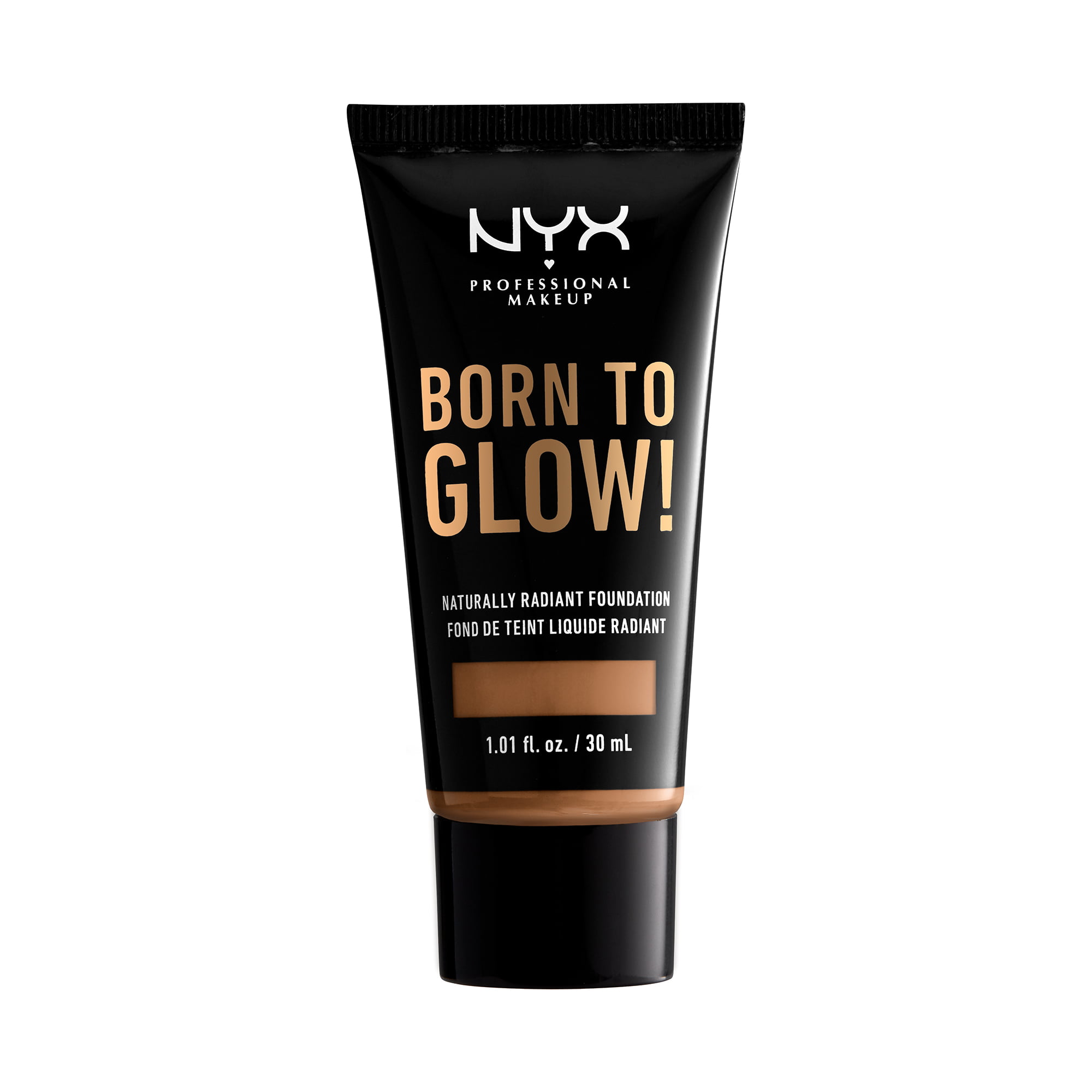 NYX Professional Makeup Born To Glow Naturally Radiant Foundation, Medium Coverage, Warm Honey
