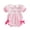 Pink, variant on Kids Peter Pan Collar Rompers Little Boys Girls Striped Puff Short Sleeve Playsuits One Piece Outfits Bodysuits 0-18 M
