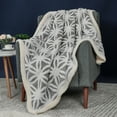 thumbnail image 2 of PiccoCasa Sherpa Blanket Soft Reversible Snowflake Throw Blanket for Sofa Couch Bed(Grey ,50" x 60"), 2 of 6