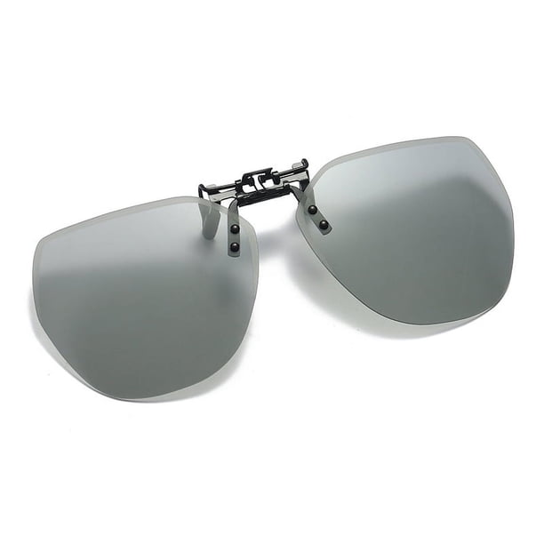 Gafas de sol polarizadas con Clip para hombre y mujer, lentes de sol abatibles hacia arriba, con borde de corte cuadrado, visión nocturna para conducir, gafas de pesca