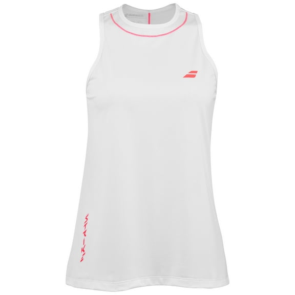 Babolat Women's Strike Tank Top - White/Strike Red (Small)