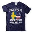thumbnail image 3 of Proud To Be Swedish American Shirt America Sweden Shirt Sweden Patriotic Flag Shirt (XX-Large Black), 3 of 6