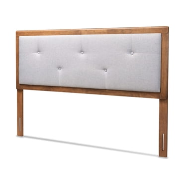 Iden Modern and Contemporary Light Fabric Upholstered and Finished Wood Headboard main image 0