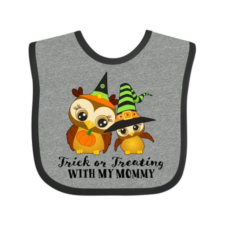 

Inktastic Trick or Treating with My Mommy with Cute Witch Owls Gift Baby Boy or Baby Girl Bib