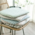 thumbnail image 2 of BH-JJSMGS 2/4 Pack Seat Cushion for Dining Chairs, 16.9" X 15.7" Non-Slip Kitchen Chair Pads with Ties, Plaid U-Shaped Sponge Chair Cushion for Kitchen Office Outdoor, 2 of 8