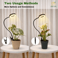 thumbnail image 2 of LED Grow Light for Indoor Plants, Clip or Insert Plant Light with 360° Flexible Gooseneck, 3 Light Modes, 10 Brightness Levels, Timer, USB with USB-C Adapter Included-3 Pack, 2 of 9