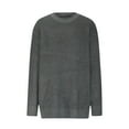 thumbnail image 4 of Lovskoo Sweaters for Women Round Neck Knitwear Elegant 3/4 Sleeve Comfort Shirt Gray, 4 of 6