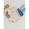 thumbnail image 3 of Bagilaanoe Newborn Baby Girl Boy Romper Sweatshirt Long Sleeve Bodysuits Contrast Color Pullover 3M 6M 9M 12M 18M Infant Casual Tee Tops, 3 of 8