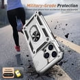 thumbnail image 3 of Case for iPhone 13 Pro Case with Slide Camera Cover & Kickstand, Heavy Duty Military Grade Protection Phone Case, Built-in 360° Rotate Ring Stand, Shockproof Full Body Rugged Case (Silver), 3 of 14
