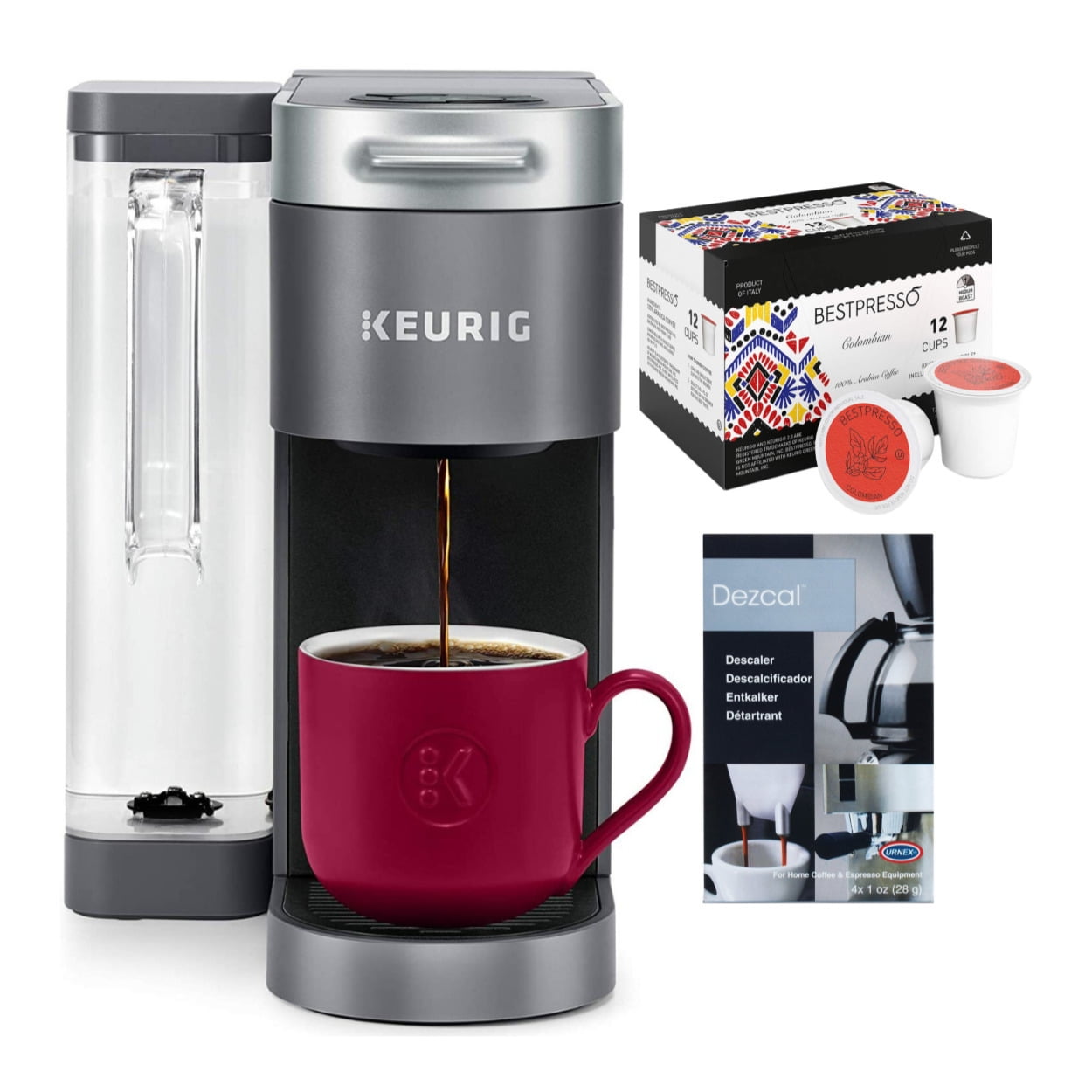 Keurig KSupreme Single Serve Coffee Maker with Descaling Powder and K