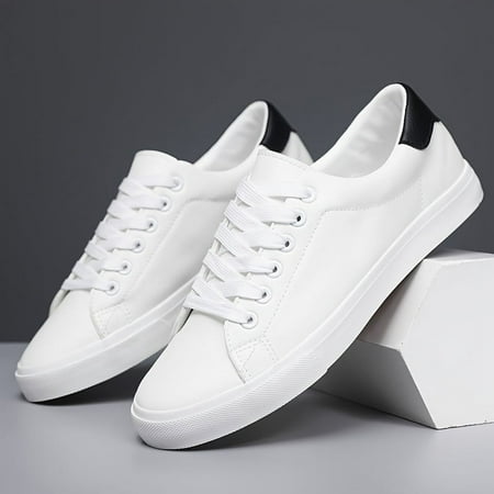 

GUMAAY Ultra-Comfortable Classic Mens Sneakers - Secure Lace-Up Sporty yet Refined Style - Fashion-Forward Casual Wear Perfectly Versatile - Dashing Black & White Options Ready to Ship