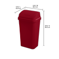 thumbnail image 3 of Sterilite 13 Gallon Trash Can, Plastic Swing Top Kitchen Trash Can, Red, 3 of 6
