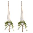 thumbnail image 3 of Macramé con cuerda colgante para maceta, colgador para plantas, decoración de jardín (2 uds.), 3 of 5