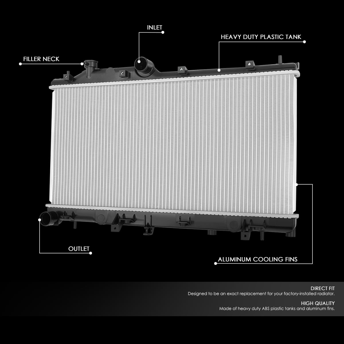 Nuvision for 14-18 Subaru Forester 2.5L Non Turbo Aluminum Core Cooling Radiator DPI 13425