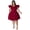 Burgundy, variant on Plus Size Ruffle Sleeve Maxi Swing Dress Solid Color Summer Casual Street Style